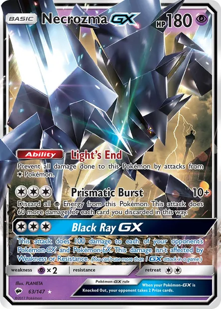 Necrozma GX, Pokémon card BUS 63 — Burning Shadows set