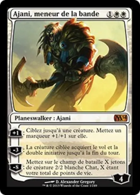 Ajani, meneur de la bande, carte Magic M14 1 — extension Magic 2014