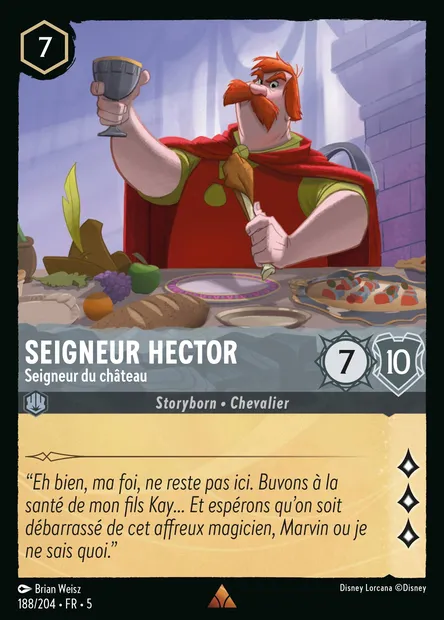 Seigneur Hector - Seigneur du château, carte Disney Lorcana CH5-188 — extension Ciel Scintillant