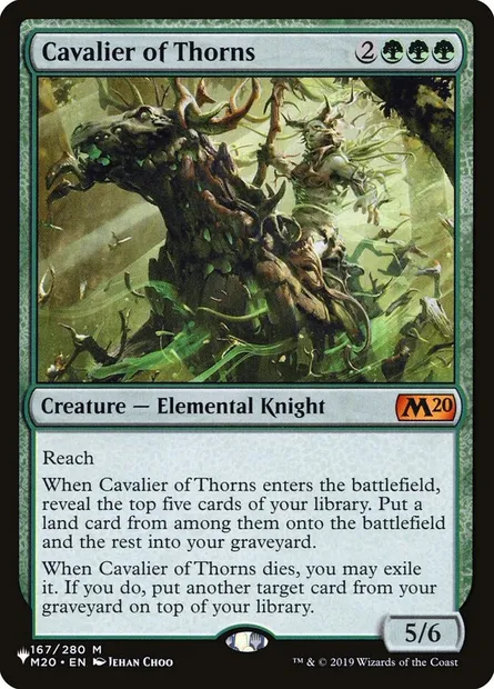 Cavalier d'épines, carte Magic PLST M20-167 — extension The List