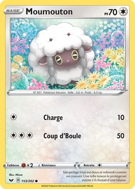 Moumouton, carte Pokémon SSH 153 — extension Épée et Bouclier