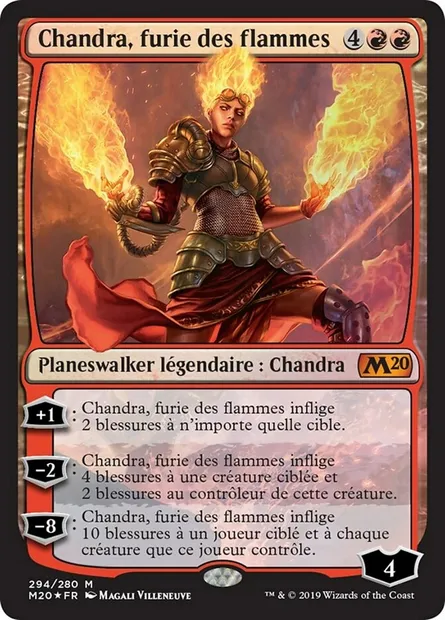 Chandra, furie des flammes, carte Magic M20 294 — extension Core Set 2020