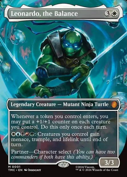 Leonardo, the Balance, Magic card TMC 1 — Teenage Mutant Ninja Turtles Eternal set