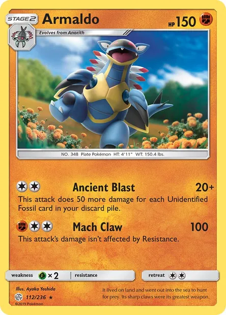Armaldo, Pokémon card CEC 112 — Cosmic Eclipse set