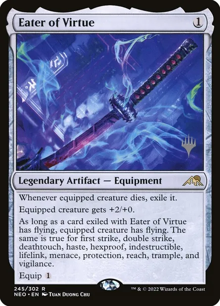 Dévoreur de vertu, carte Magic PNEO 245p — extension Kamigawa: Neon Dynasty Promos