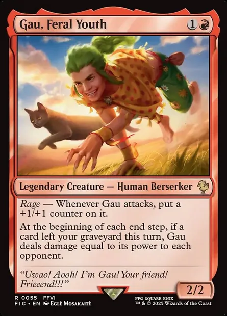 Gau, Feral Youth, Magic card FIC 55 — Final Fantasy Commander set