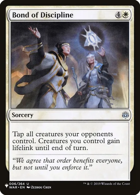 Lien de discipline, carte Magic PLST WAR-6 — extension The List