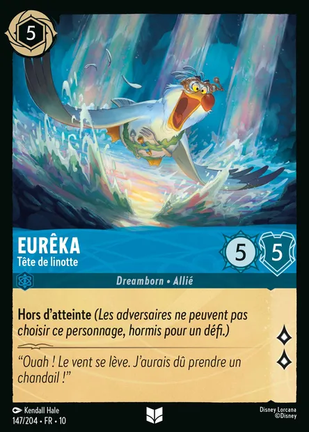 Eurêka - Tête de linotte, carte Disney Lorcana CH10-147 — extension Lueurs dans les Profondeurs