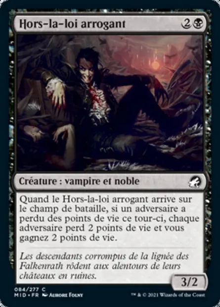 Hors-la-loi arrogant, carte Magic MID 84 — extension Innistrad : chasse de minuit