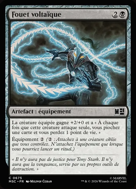 Fouet voltaïque, carte Magic MSC 675 — extension Marvel Super Heroes Commander