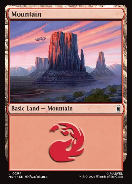 Mountain, Magic card MSH 294 — Marvel Super Heroes set