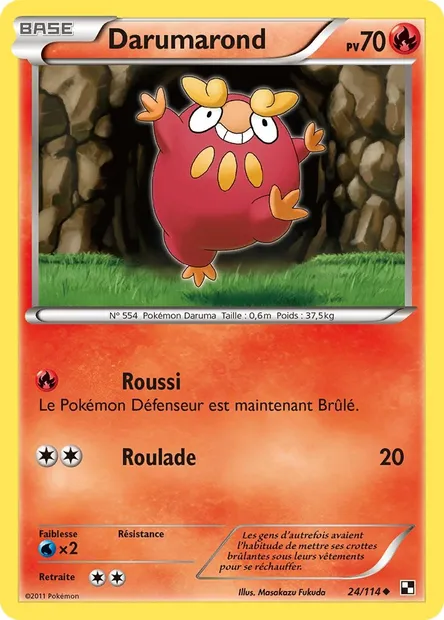 Darumarond, carte Pokémon BLW 24 — extension Noir & Blanc