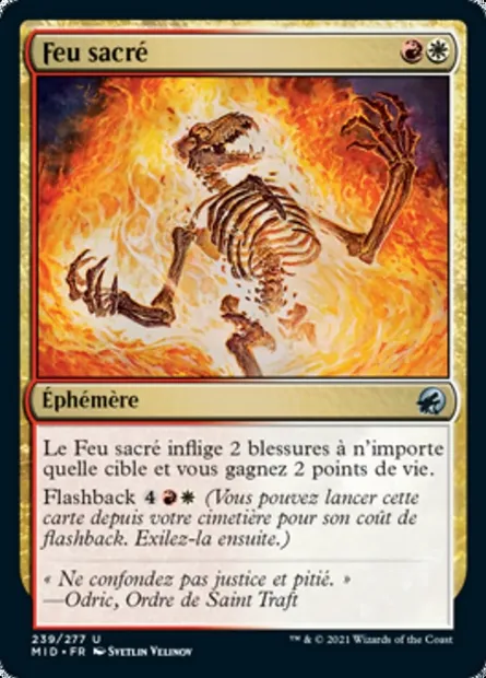 Feu sacré, carte Magic MID 239 — extension Innistrad : chasse de minuit