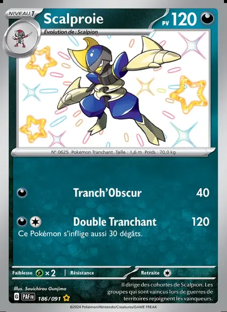 Scalproie, carte Pokémon PAF 186 — extension Destinées de Paldea