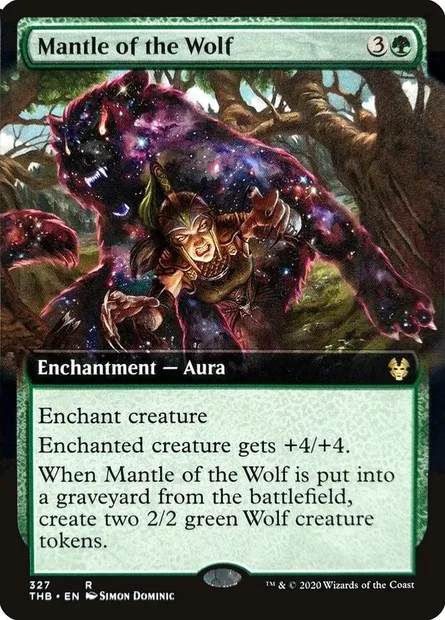 Manteau du loup, carte Magic THB 327 — extension Theros Beyond Death