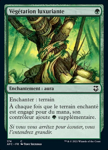 Végétation luxuriante, carte Magic AFC 174 — extension Forgotten Realms Commander