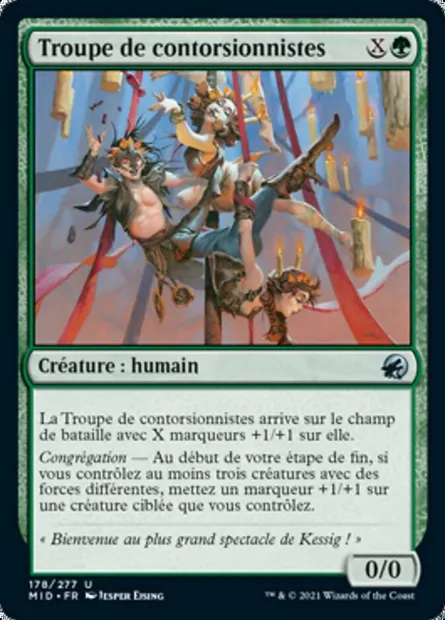 Troupe de contorsionnistes, carte Magic MID 178 — extension Innistrad : chasse de minuit