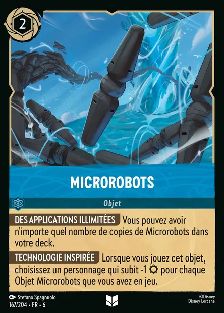 microrobots, carte Disney Lorcana CH6-167 — extension La Mer Azurite