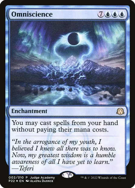 Omniscience, Magic card P22 2 — Judge Gift Cards 2022 set