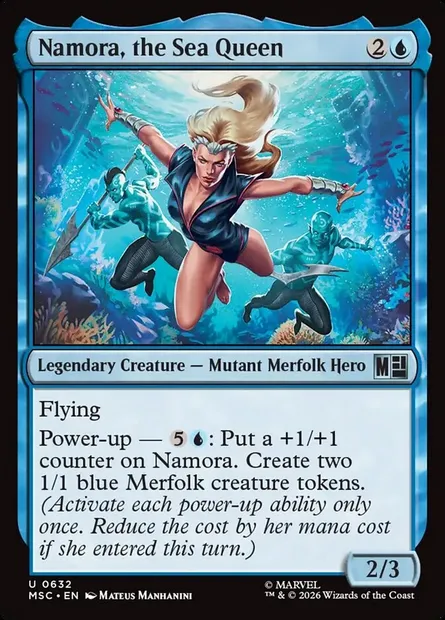 Namora, the Sea Queen, Magic card MSC 632 — Marvel Super Heroes Commander set