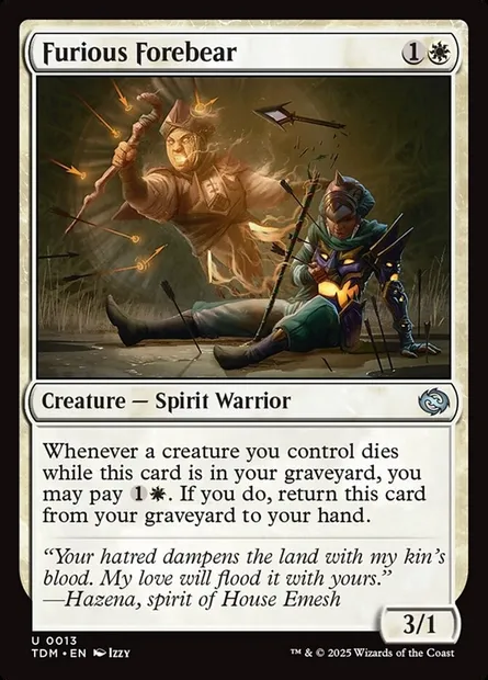 Furious Forebear, Magic card TDM 13 — Tarkir: Dragonstorm set