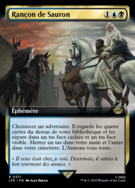 Rançon de Sauron, carte Magic LTR 371 — extension Le Seigneur des Anneaux : chroniques de la Terre du Milieu