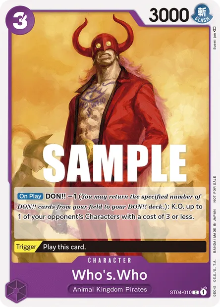 Who's Who, carte One Piece ST04-010 — extension Animal Kingdom Pirates