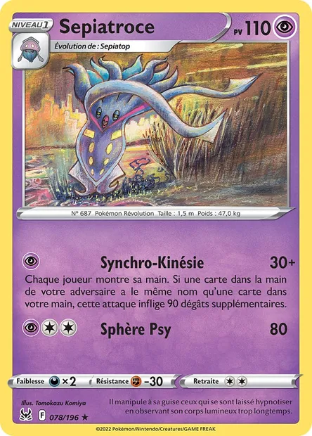 Sepiatroce, carte Pokémon LOR 078 — extension Origine Perdue