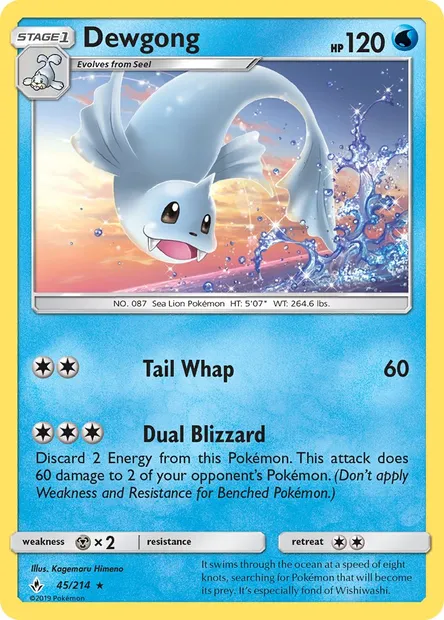 Dewgong, Pokémon card UNB 45 — Unbroken Bonds set