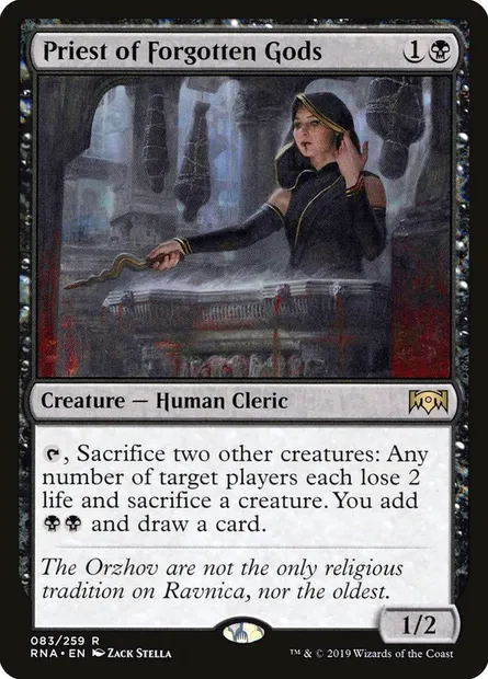 Priest of Forgotten Gods, Magic card RNA 83 — Ravnica Allegiance set