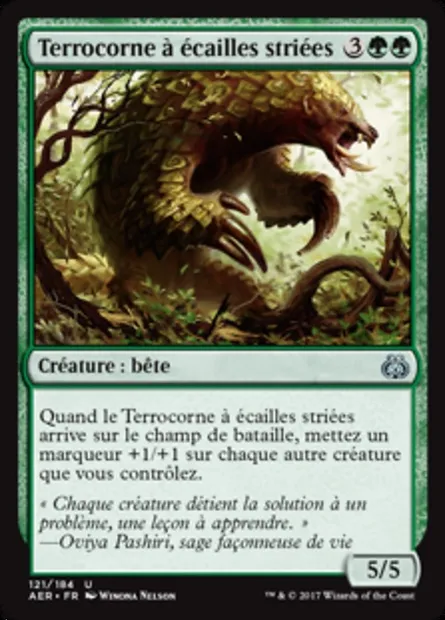 Terrocorne à écailles striées, carte Magic AER 121 — extension La révolte éthérique