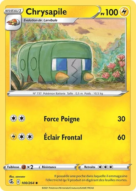 Chrysapile, carte Pokémon FST 100 — extension Poing de Fusion