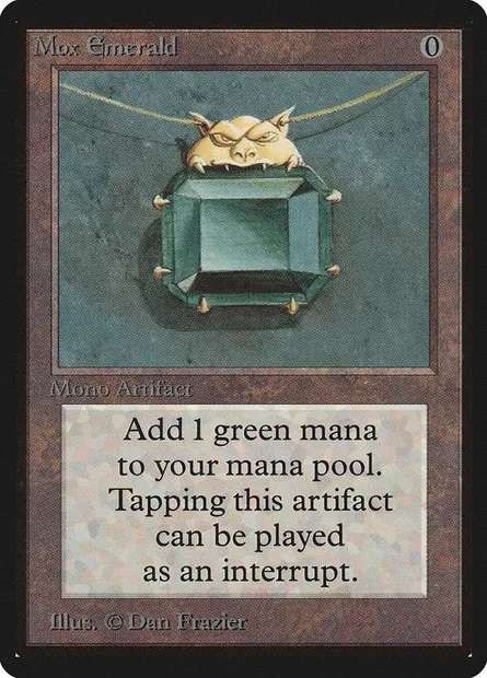 Mox Emerald, carte Magic LEB 262 — extension Limited Edition Beta