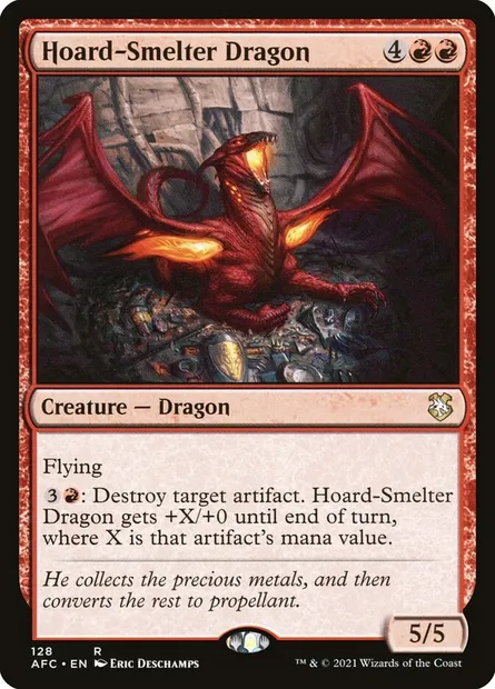 Hoard-Smelter Dragon, Magic card AFC 128 — Forgotten Realms Commander set