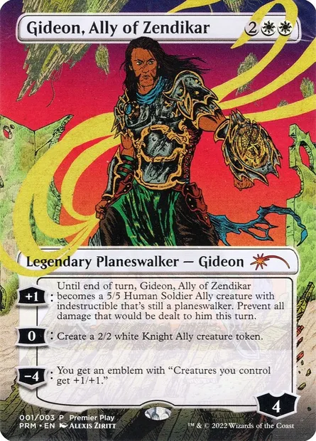 Gideon, allié de Zendikar, carte Magic PRCQ 1 — extension Regional Championship Qualifiers 2022