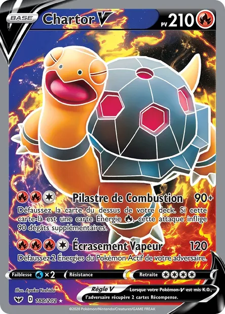 Chartor V, carte Pokémon SSH 188 — extension Épée et Bouclier