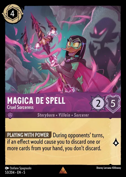 Magica De Spell - Cruel Sorceress, Disney Lorcana card CH5-053 — Shimmering Skies set