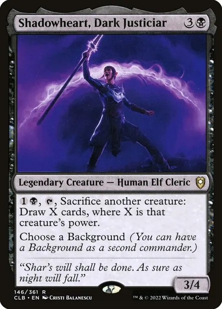 Shadowheart, Dark Justiciar, Magic card CLB 146 — Commander Legends: Battle for Baldur's Gate set