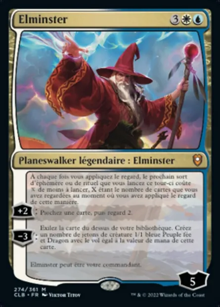 Elminster, carte Magic CLB 274 — extension Commander Légendes : la bataille de la Porte de Baldur