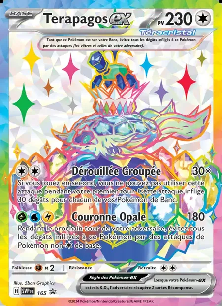 Terapagos-ex, carte Pokémon PR-SV 165 — extension SVP Black Star Promos