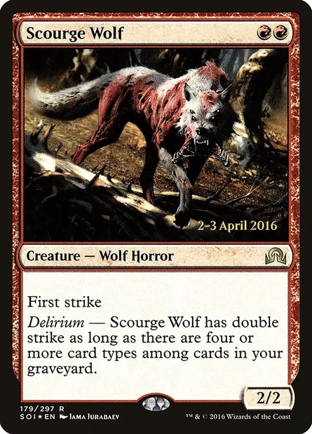 Scourge Wolf, Magic card PSOI 179s — Shadows over Innistrad Promos set