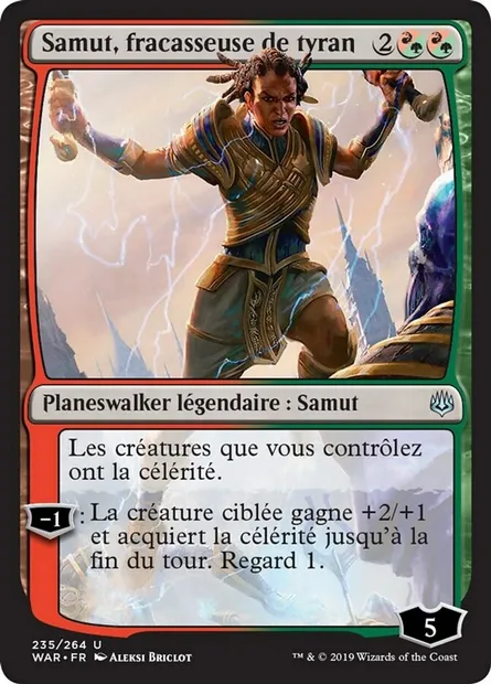 Samut, fracasseuse de tyran, carte Magic WAR 235 — extension La guerre des Planeswalkers