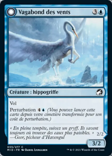 Vagabond des vents // Vagabond des cris, carte Magic MID 55 — extension Innistrad : chasse de minuit