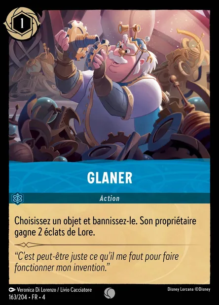 Glaner, carte Disney Lorcana CH4-163 — extension Le Retour d'Ursula