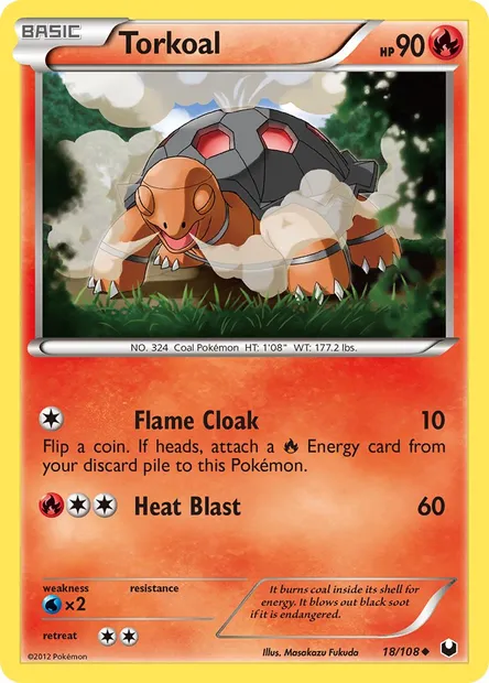 Torkoal, Pokémon card DEX 18 — Dark Explorers set
