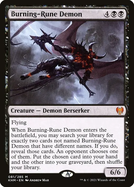 Burning-Rune Demon, Magic card KHM 81 — Kaldheim set
