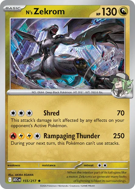 N's Zekrom, Pokémon card ASC 155 — Ascended Heroes set