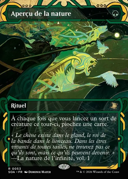 Aperçu de la nature, carte Magic SOA 53 — extension Secrets of Strixhaven Mystical Archive
