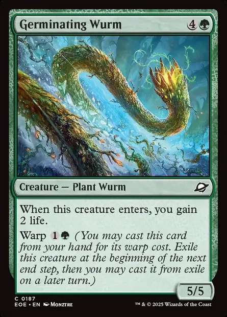 Germinating Wurm, Magic card EOE 187 — Edge of Eternities set