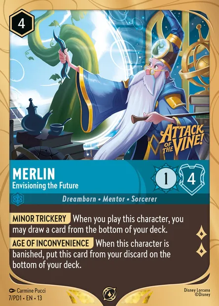 Merlin - Envisioning the Future, Disney Lorcana card PD1-007 — PD1 set